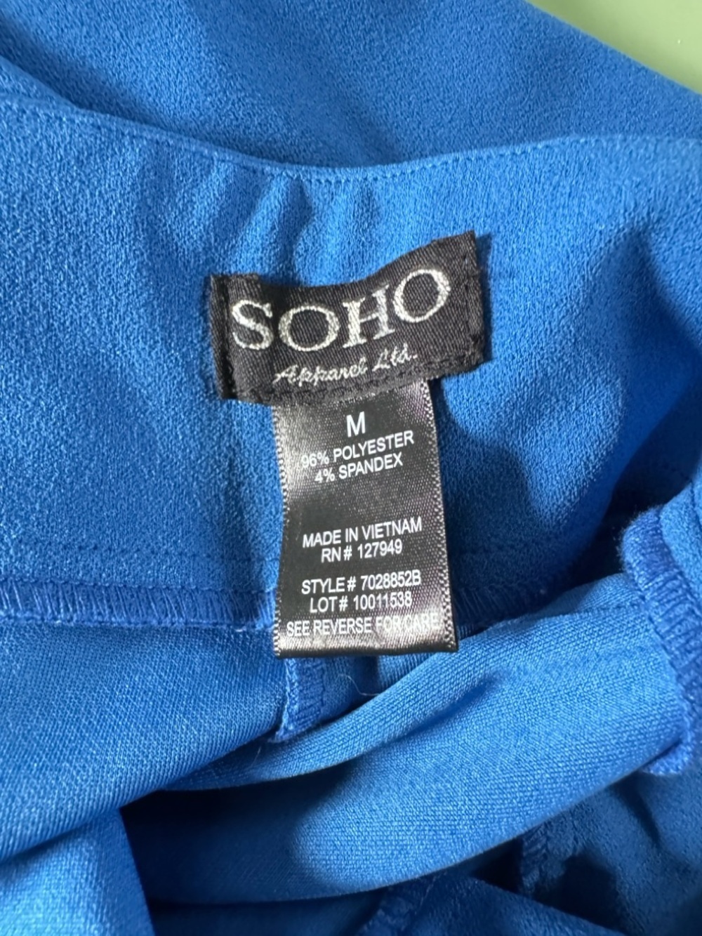 SOHO Apparel High Waist Slim Dress Pants Blue Sz M Stretch Career Work Trousers - Picture 8 of 11